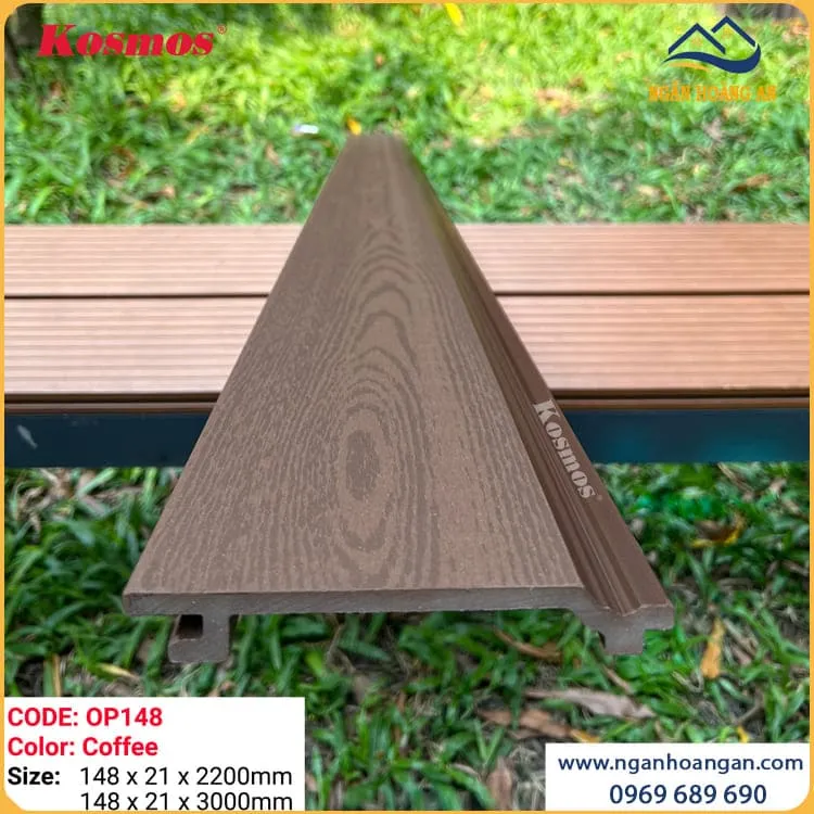 Tấm Ốp Tường Vân Gỗ Ngoài Trời Kosmos OP148X3M Coffee